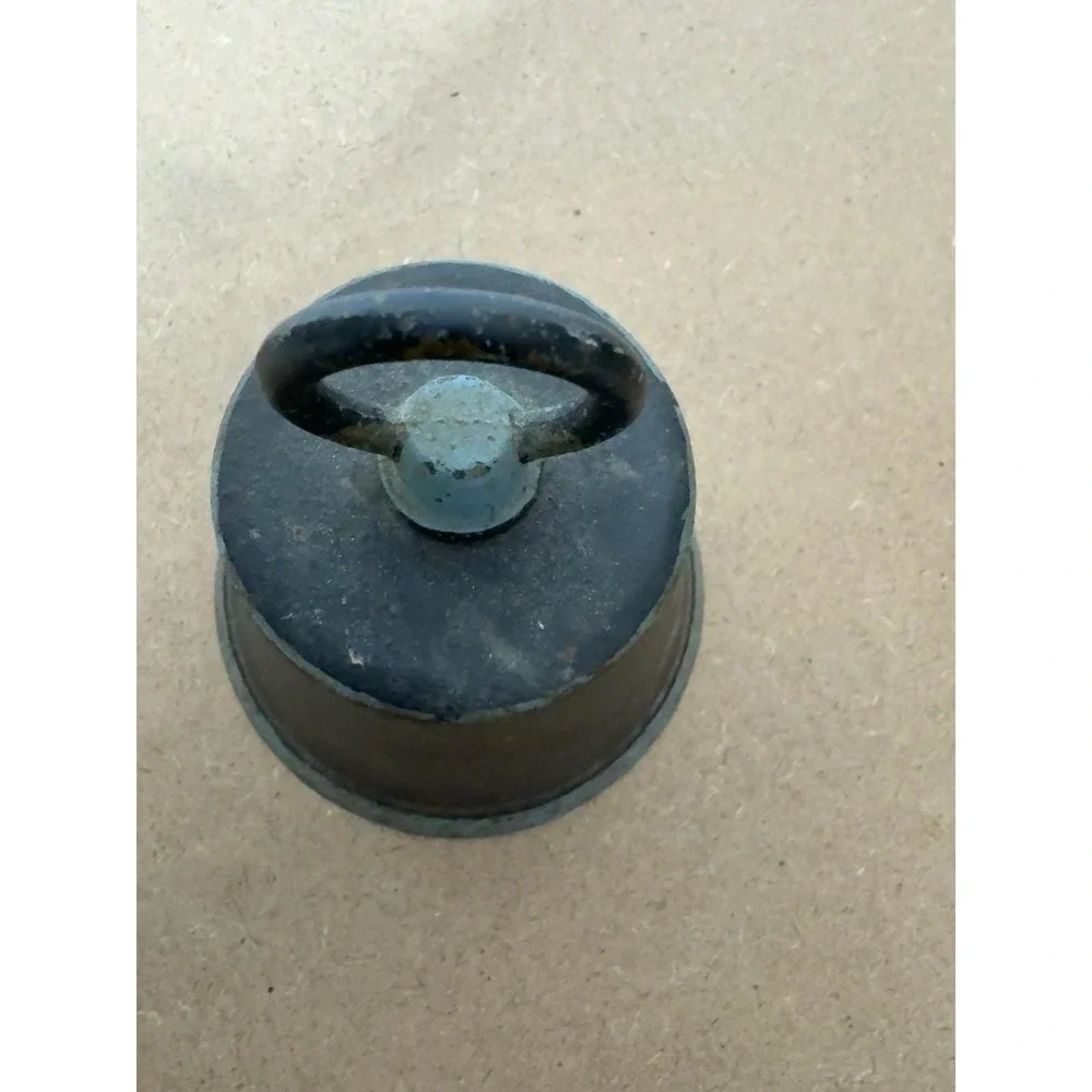 Antique Cast Iron Signal Call Bell Rotating Ring Handle Original Clapper 4.25